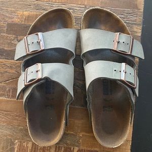 Woman’s Birkenstock Leather Sandals, Mocha, Size 37 US 6.5, Good Condition